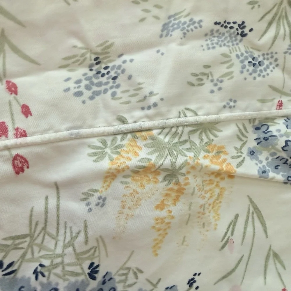 L.L. Bean Full Sheet Set 4 Piece Standard 100% Cotton Botanical Wildflower Vint.